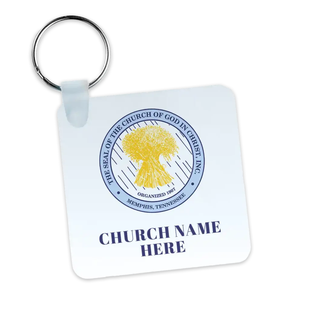 Gloss Aluminum Square Keychain