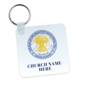Gloss Aluminum Square Keychain