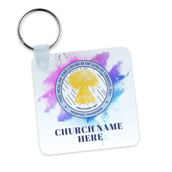 Gloss Aluminum Square Keychain - Image 2